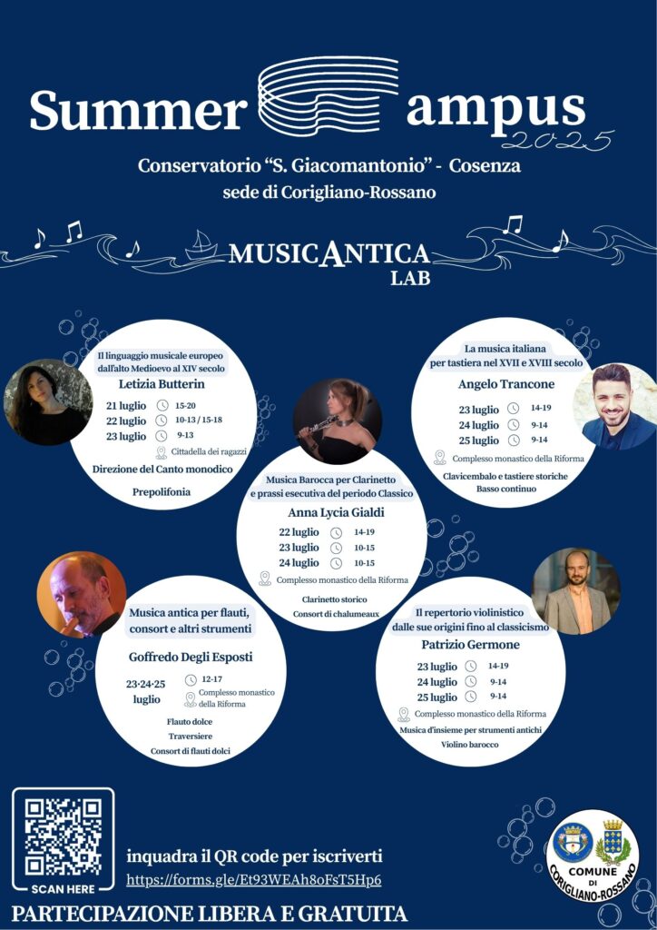 Summer Campus – MusicAntica LAB – sede di Corigliano_Rossano