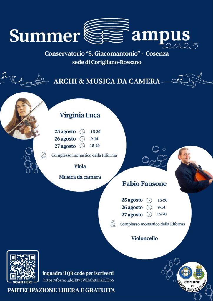 Summer Campus – ARCHI & MUSICA DA CAMERA – sede di Corigliano_Rossano