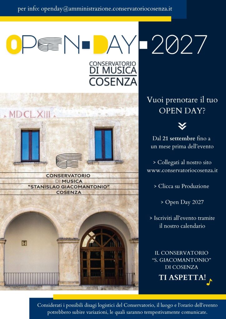 Prenotazione Open Day 2027